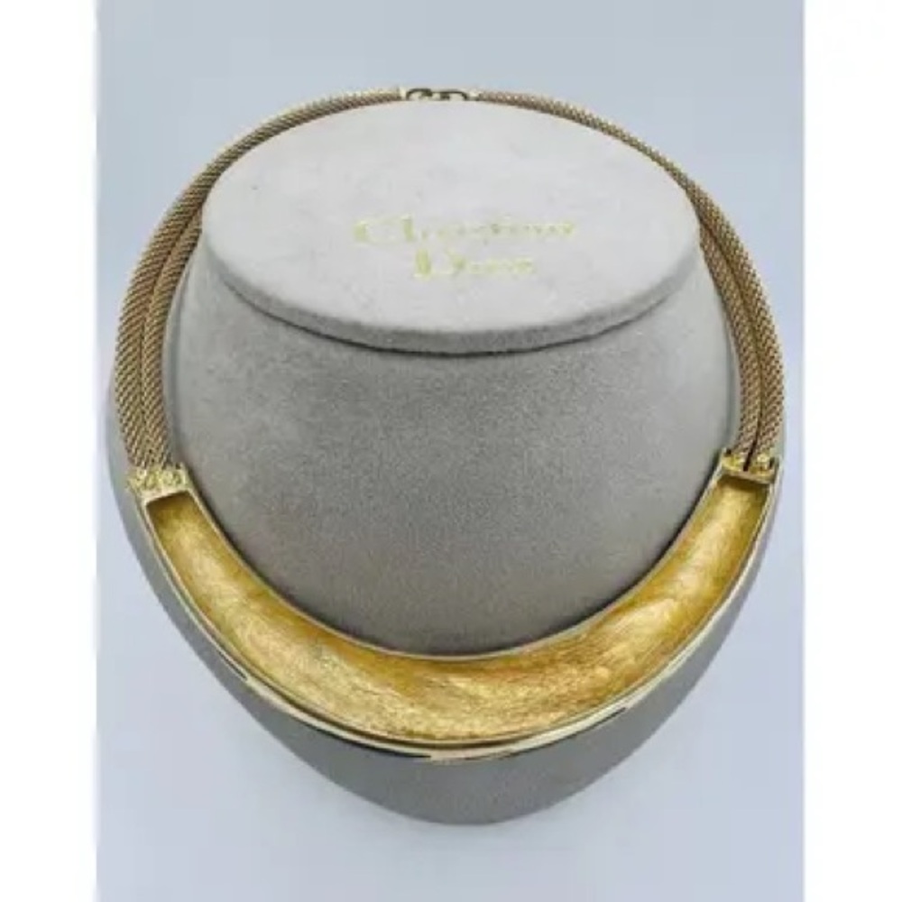 Vintage Dior Necklace Bold Black Enamel Rhinestone Designer Piece - Picture 11 of 14